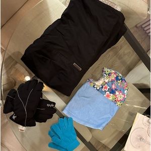 Ski package: Girls REI Ski Jacket, Turbine ski pants, Spyder gloves +